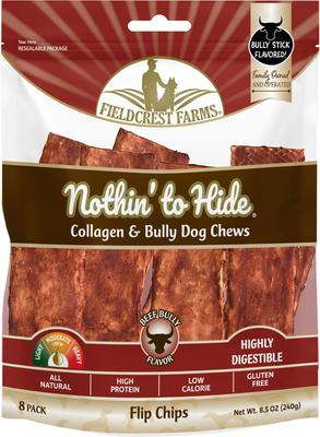 Nothin' To Hide Flip Chips Bully Flavor - Masticables para perros, 8 unidades