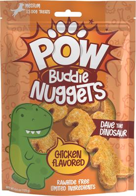 Pow Buddie Nuggets Dino Chicken Flavor Dog Treats, 13 count