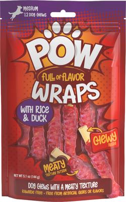 Pow Meaty Wraps Duck Flavor Dog Treats, 12 count