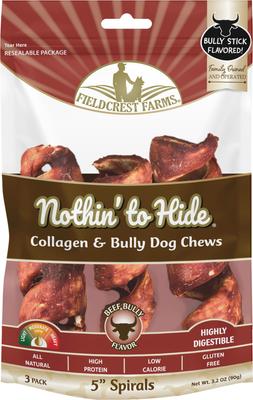 Nothin' To Hide Spirals 3-inch Bully Dog Chews, 6 count