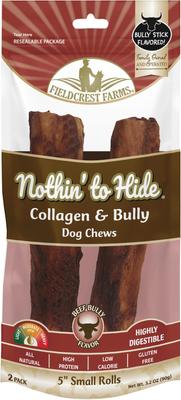 Nothin' To Hide Small Roll 5-inch Bully Flavor Dog Chews, 2 count