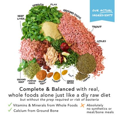 Paquete de muestra de 6 alimentos liofilizados para perros, 6 oz