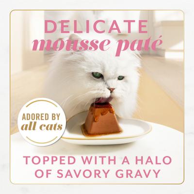 Gems Mousse Salmon & a Halo of Savory Gravy Pate Wet Cat Food, 2-oz tray, 16 count