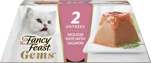 Gems Mousse Salmon & a Halo of Savory Gravy Pate Wet Cat Food, 2-oz tray, 16 count
