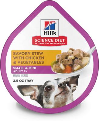 Senior Adult 7+ Small Breed & Mini Breed Savory Chicken & Vegetable Stew Dog Food Trays, 3.5-oz, 12 count