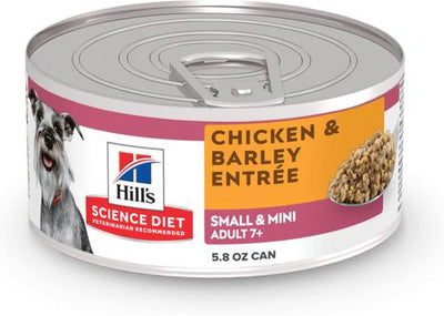 Senior Adult 7+ Small Breed & Mini Breed Chicken & Barley Entree Wet Dog Food, 5.8-oz can, 24 count