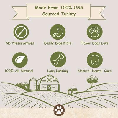 Turkey Tendon Strips Dog Jerky Treats, 8-oz bag