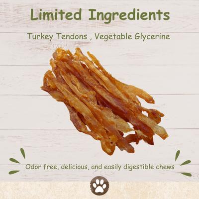 Turkey Tendon Strips Dog Jerky Treats, 8-oz bag