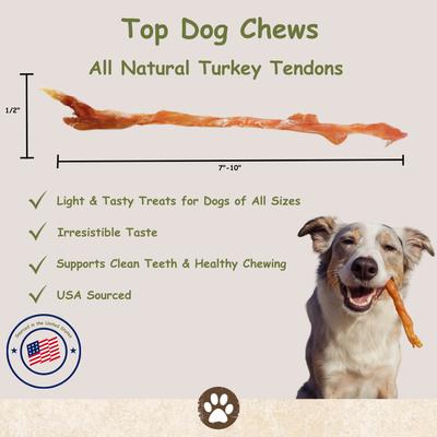Turkey Tendon Strips Dog Jerky Treats, 8-oz bag