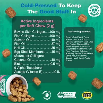 Salmon Flavored Skin & Coat Dog Supplements, 225 count