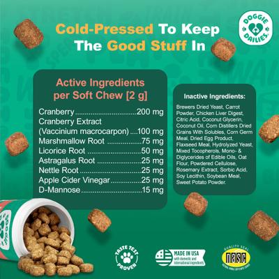 Chicken Flavored Cranberry Urinary Support Dog Supplement, 225 count