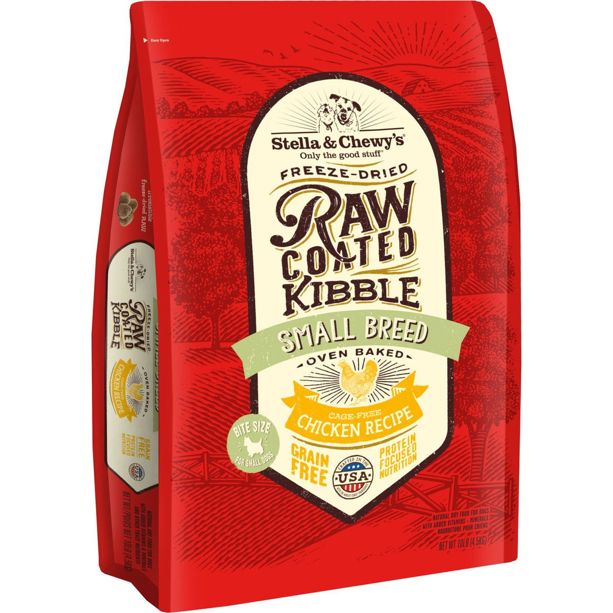 Raw Coated Cage-Free Chicken Recipe Small Breed Grain-Free Dry Dog Food. 4.5 kg.