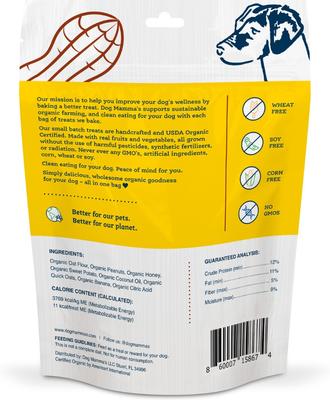 Organic Peanut Butter Banana Dog Treats, 6-oz bag