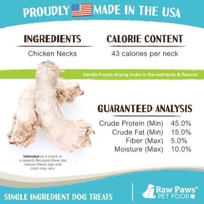 Freeze-Dried Chicken Necks for Dogs & Cats, 4-oz