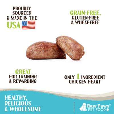 Freeze-Dried Chicken Hearts for Dogs & Cats, 4-oz Whole
