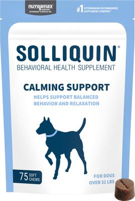 Solliquin Soft Chew Calming Behavioral Health Supplement for Large Dogs, 75 count