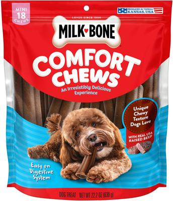 Mini Comfort Chews Real Beef Dog Treats, 18 count