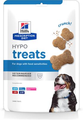 Bundle: Hill's Prescription Diet z/d Original Skin/Food Sensitivities Dry Food + Hypo-Treats Dog Treats