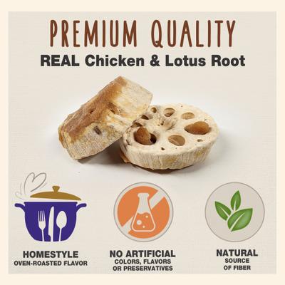 Gourmet Homestyle Lotus Root Crunch'ems Chicken 'N Veggie Flavor Dog Treats, 10 count