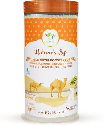 Nature's Sip Camel's Milk with Papaya, Banana, Broccoli & Flaxseed Powder Digestive Supplement for Dogs, 10-oz jar