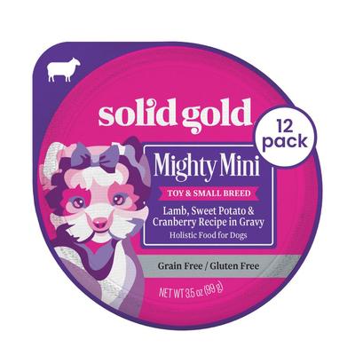 Mighty Mini Lamb, Sweet Potato & Cranberry Toy & Small Breed Recipe Grain-Free Dog Food Tray, case of 12