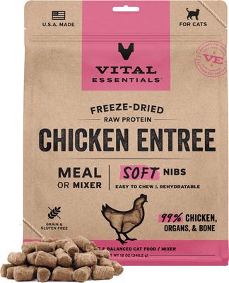 Freeze-Dried Raw Beef & Chicken Entree & Mixer Soft Nibs Cat Food, 12-oz bag