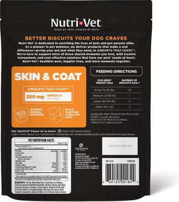 Skin & Coat Peanut Butter Flavor Biscuits Supplement for Dogs, 16-oz bag