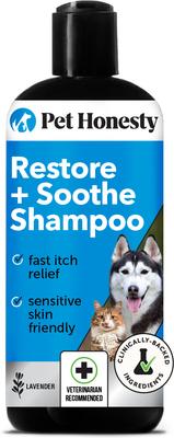 Champú Restore Soothe con aroma a lavanda para aliviar la picazón y las alergias en perros y gatos, botella de 355 ml