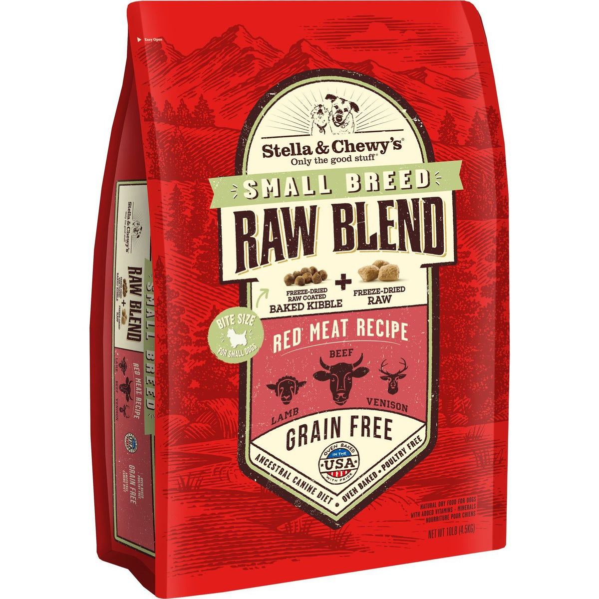 Raw Blend Red Meat Recipe Small Breed Grain-Free Dry Dog Food. 4.5 kg.