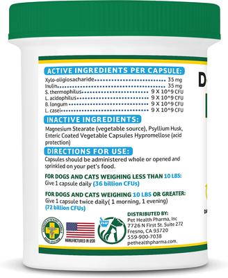 Synbiotic Capsules Kidney Support Supplement for Dogs & Cats, 120 count