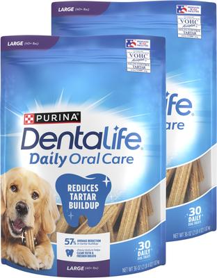 Daily Oral Care Chicken Flavor Large Dental Dog Treats, 18 count
