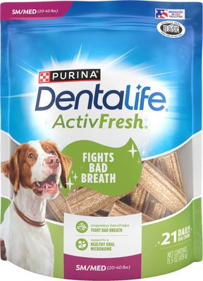 ActivFresh Daily Oral Care Small/Medium Dental Dog Treats, 21 count