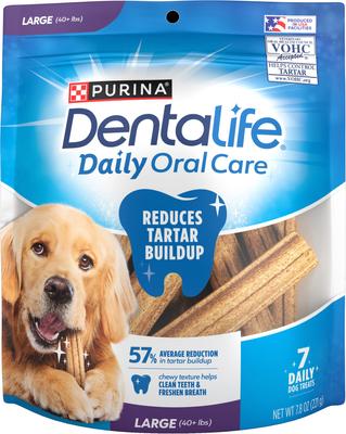 Daily Oral Care Chicken Flavor Large Dental Dog Treats, 60 count