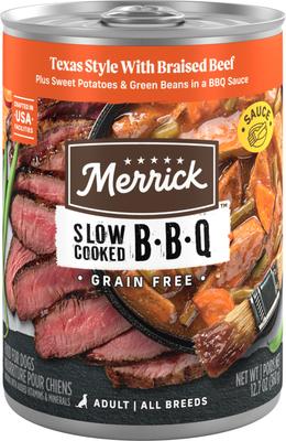 Grain-Free Wet Dog Food Slow-Cooked BBQ Memphis Style with Glazed Chicken, 12.7-oz can, case of 12