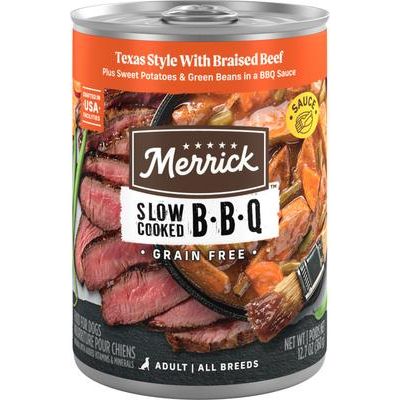 Alimento húmedo para perros sin cereales Slow Cooked BBQ Variety Pack, lata de 12.7 oz, caja de 12