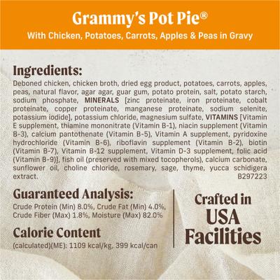 Grain-Free Wet Dog Food Grammy's Pot Pie, 12.7-oz can, case of 12