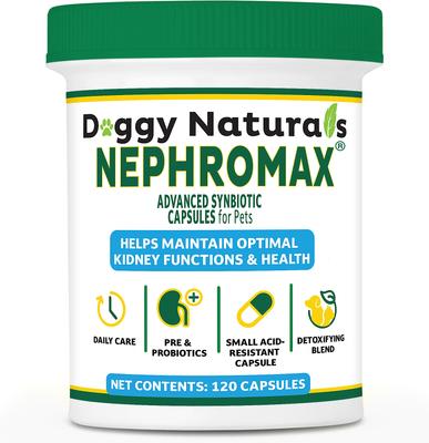 Synbiotic Capsules Kidney Support Supplement for Dogs & Cats, 120 count