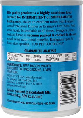 Classic Recipes Beef & Bacon Grain-Free Canned Dog Food, 12.5-oz, case of 12