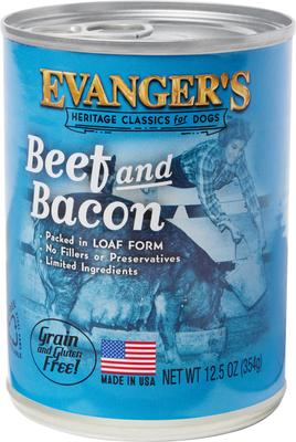 Classic Recipes Beef & Bacon Grain-Free Canned Dog Food, 12.5-oz, case of 12