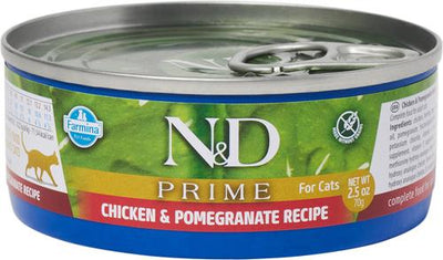 N&D Prime Chicken & Pomegranate Grain-Free Wet Cat Food, 2.46-oz can, case of 24
