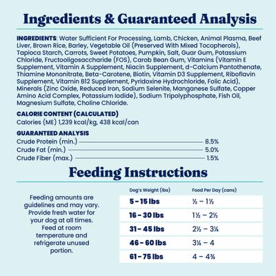 Nutrientboost Hund-n-Flocken Lamb Recipe with Healthy Whole Grains Wet Dog Food, 12.5-oz can, case of 6