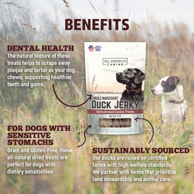 Dehydrated Duck Jerky Dog Treats, 8-oz