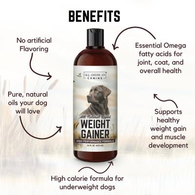 High-Calorie Weight Gainer Protein Liquid Dog Supplement, 16-fl oz bottle