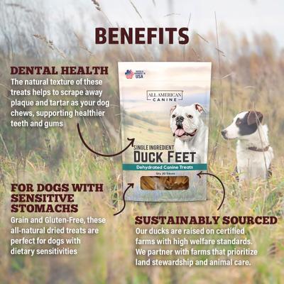 Duck Feet Dehydrated Dog Treats, 20 count