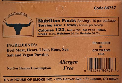 Beef Stick Dehydrated Dog Treats, 10 count