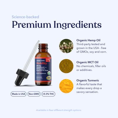 Full-Spectrum Hemp Oil Tincture for Dogs 51-74-lbs, 500-mg, Mobility Blend, 30-mL