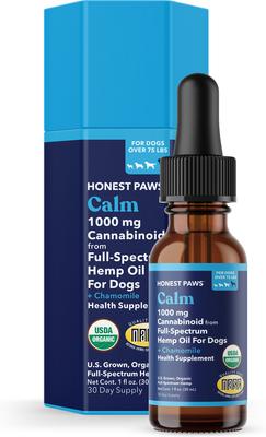 Full-Spectrum Hemp Oil Tincture for Dogs Less Than 25-lbs, 125-mg, Calm Blend, 30-mL