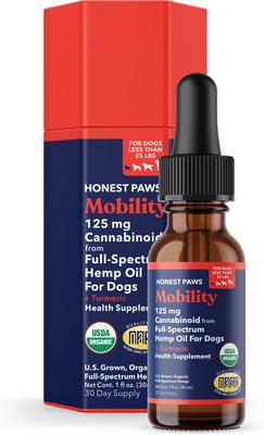 Full-Spectrum Hemp Oil Tincture for Dogs 51-74-lbs, 500-mg, Mobility Blend, 30-mL