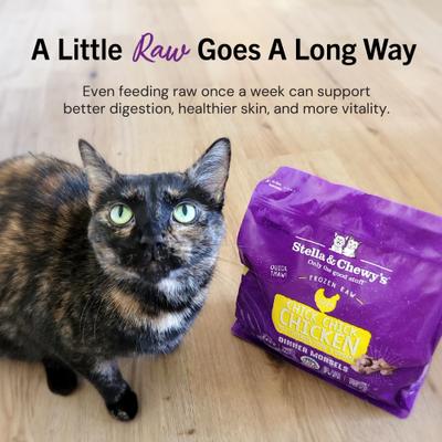 Frozen Chick Chick Chicken Morsels Grain-Free Frozen Cat Food, 1.25-lb bag, case of 4