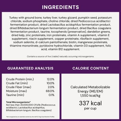 Frozen Tummy Ticklin' Turkey Morsels Grain-Free Frozen Cat Food, 3-lb bag